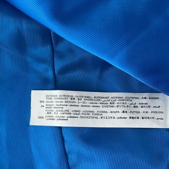 NWOT Zara Bloggers Favorite Satin Cropped Blazer Royal Blue Size M - Picture 9 of 11